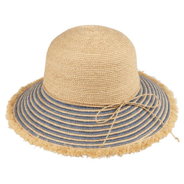 CC RAFFIA SUN HAT WITH STRIPE AND STRAW BAND