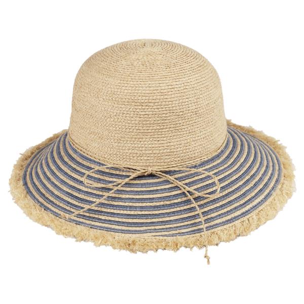 CC RAFFIA SUN HAT WITH STRIPE AND STRAW BAND
