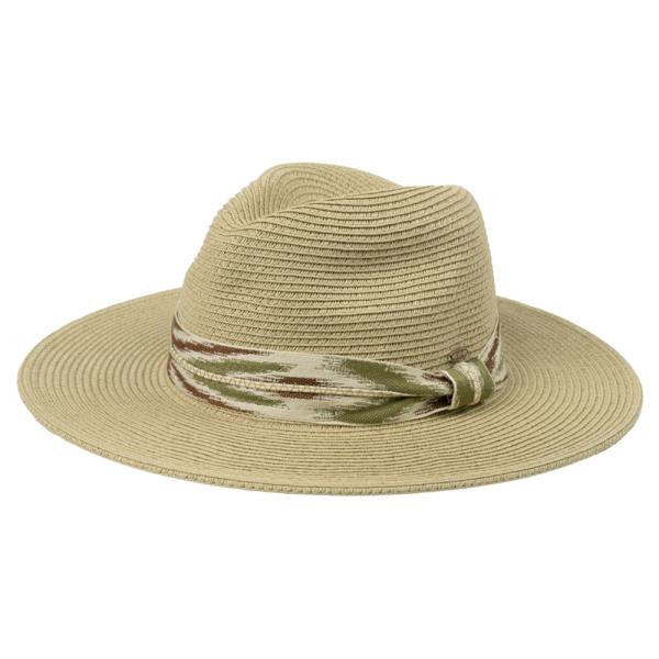 CC PANAMA HAT WITH AZTEC PATTERN BAND