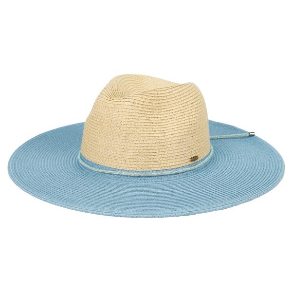 TWO TONE PANAMA HAT WITH BAND
