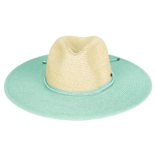 TWO TONE PANAMA HAT WITH BAND