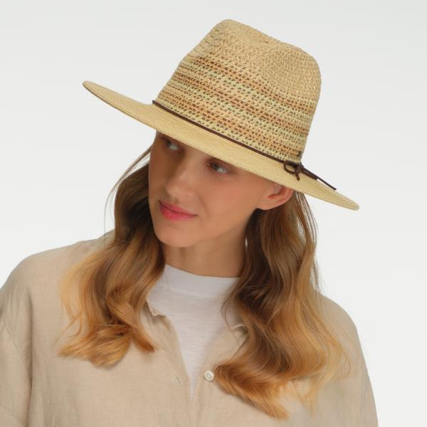 CC PANAMA STRAW BAND HAT WITH MULTI COLOR DETAIL