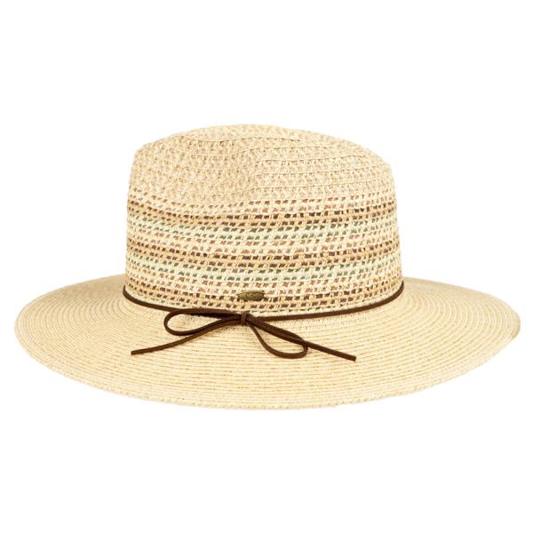 CC PANAMA STRAW BAND HAT WITH MULTI COLOR DETAIL