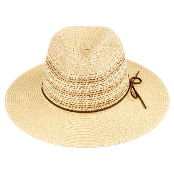 CC PANAMA STRAW BAND HAT WITH MULTI COLOR DETAIL