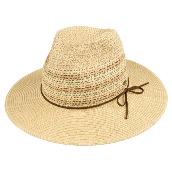 CC PANAMA STRAW BAND HAT WITH MULTI COLOR DETAIL
