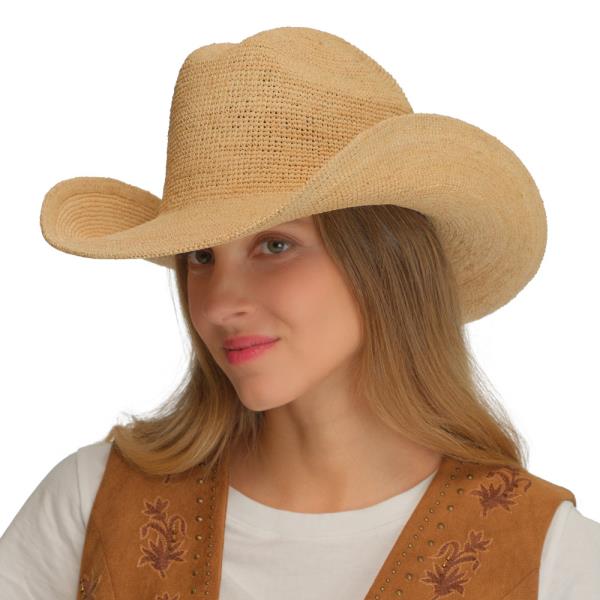 CC  RAFFIA COWBOY HAT