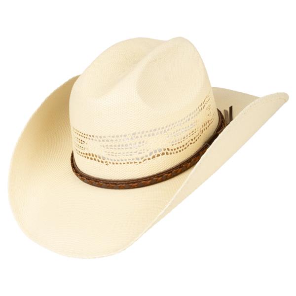 CC PATTERN PAPER TOYO COWBOY HAT WITH LEATHER BAND