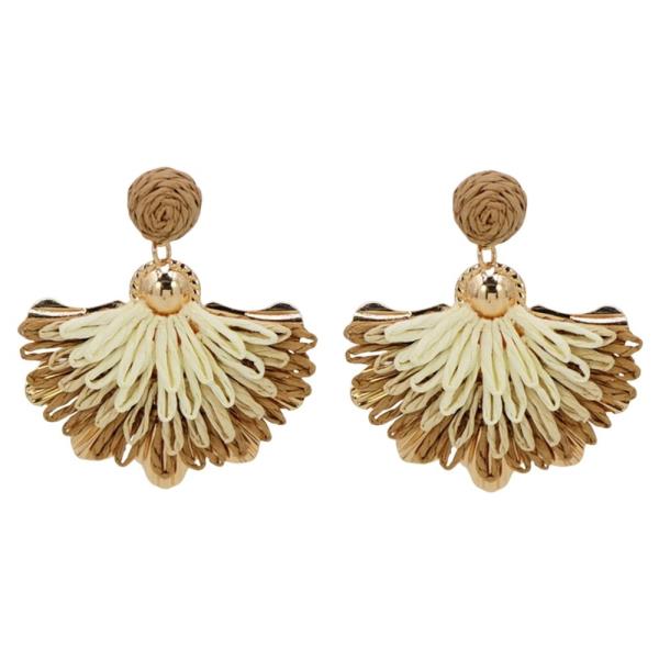 RAFFIA FAN DROP EARRING