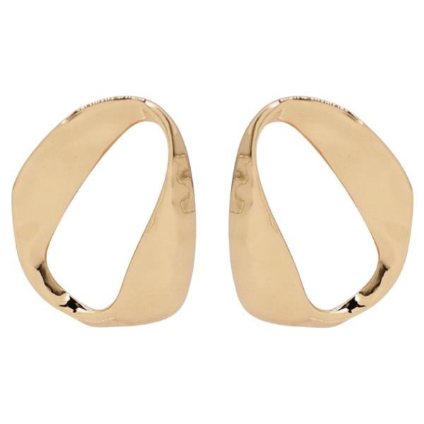 METAL IRREGULAR ROUND EARRING