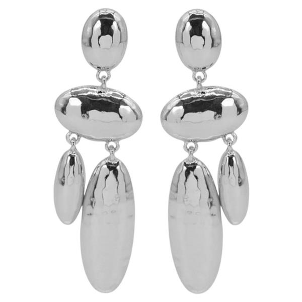 METAL DISC DROP EARRING