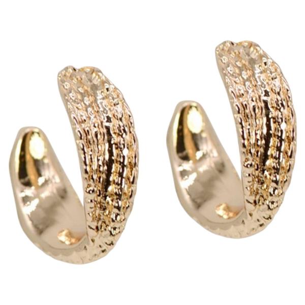METAL PAVE HOOP EARRING