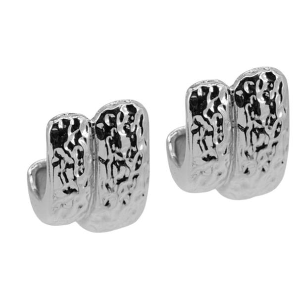 TEXTURED DOUBLE LAYER HOOP EARRINGS