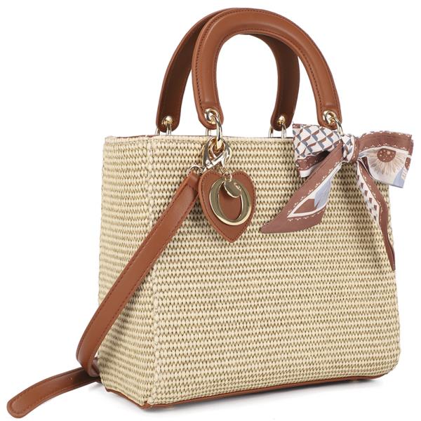 WOVEN CHIC HANDLE SATCHEL BAG