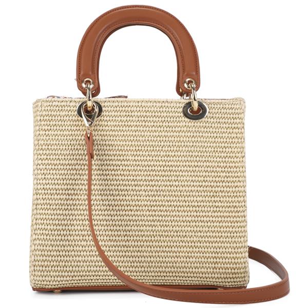 WOVEN CHIC HANDLE SATCHEL BAG