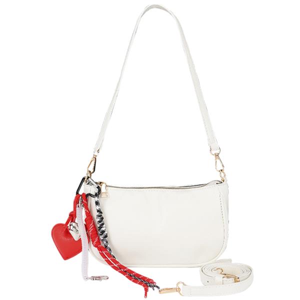 DECORATIVE CHARM ACCENT SHOULDER BAG