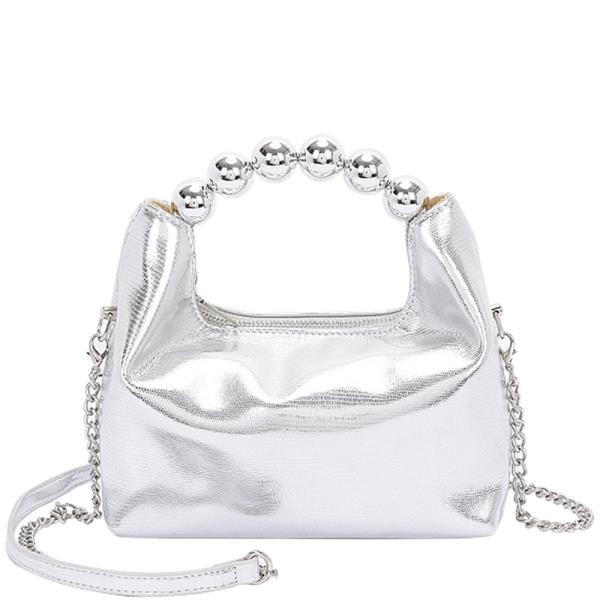 METALLIC BALL HANDLE BAG