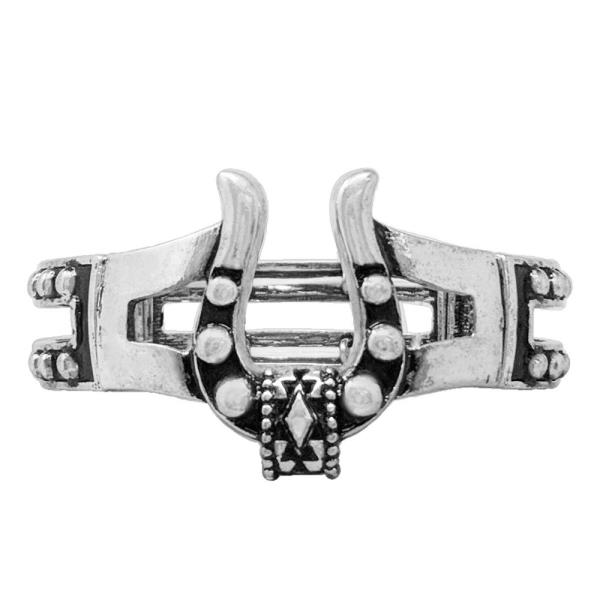 WESTERN HORSE TEXTURED METAL BRACELET