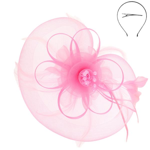 FLORAL FEATHERED ORGANZA FASCINATOR