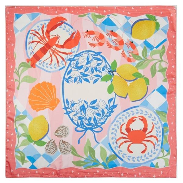 SEASIDE FEAST PRINT BANDANA