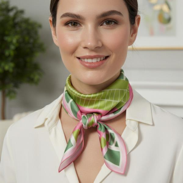 GEOMETRIC COLOR BLOCK PRINT BANDANA.