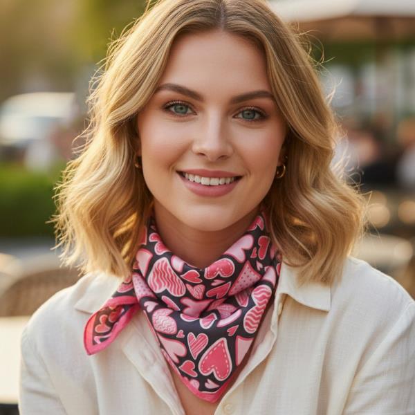 HEART PRINT BANDANA