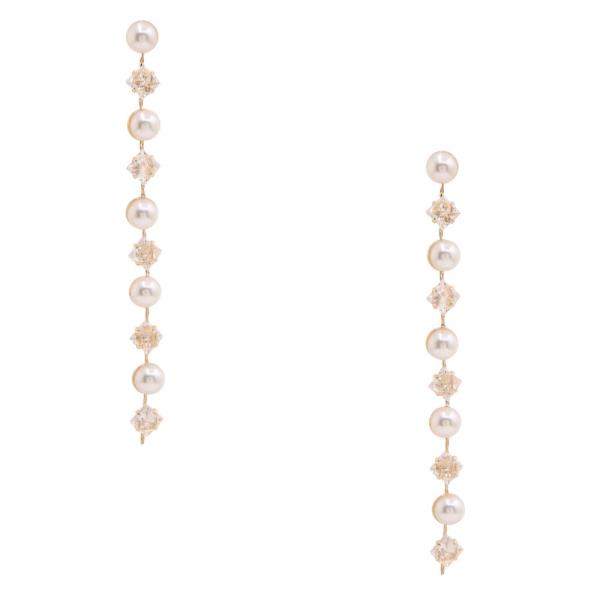 SODAJO PEARL RHINESTONE DANGLE EARRING