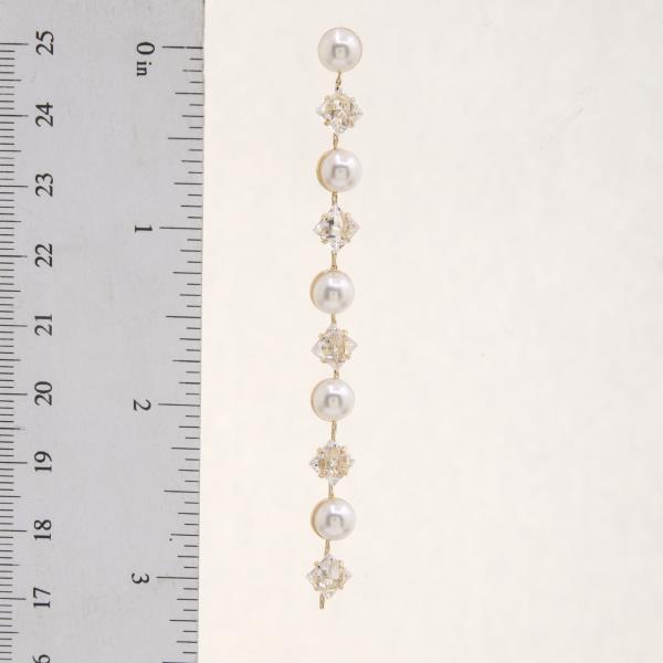 SODAJO PEARL RHINESTONE DANGLE EARRING