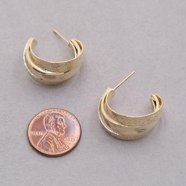 SODAJO TRIPLE HOOP GOLD DIPPED EARRING