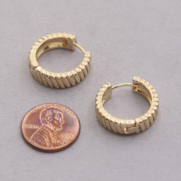 SODAJO LINED HOOP GOLD DIPPED EARRING