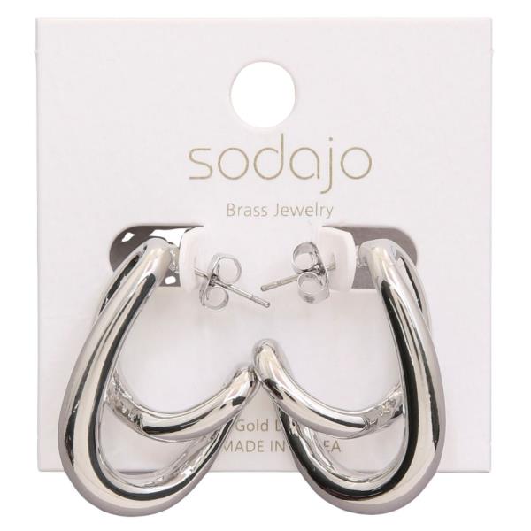 SODAJO DOUBLE OVAL GOLD DIPPED EARRING