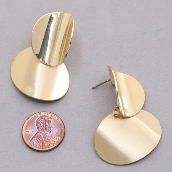 SODAJO OVAL LINK METAL GOLD DIPPED EARRING