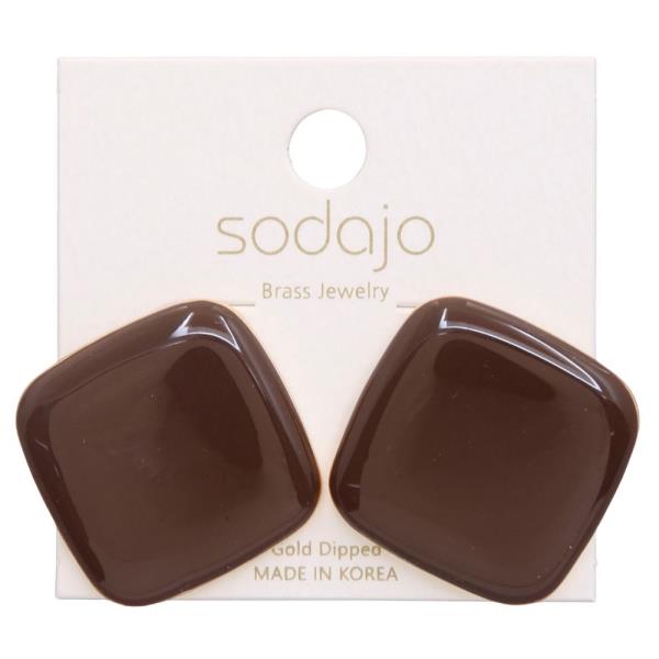 SODAJO SQUARE GOLD DIPPED EARRING