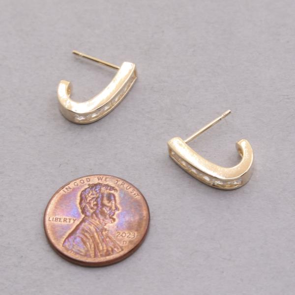 SODAJO CRYSTAL METAL GOLD DIPPED EARRING