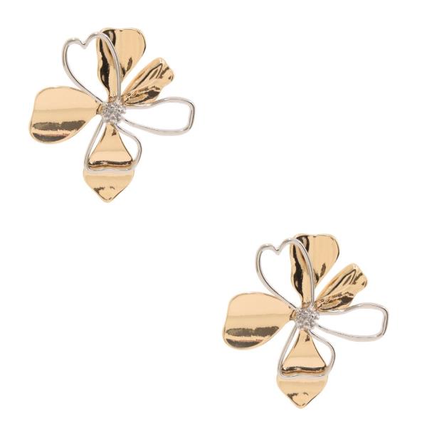 SODAJO TWO TONE FLOWER EARRING