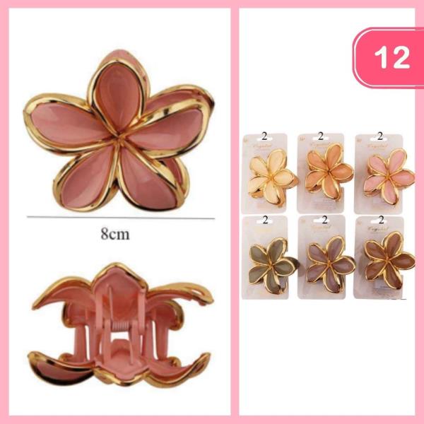 FLOWER HAIR CLAW CLIP (12 UNITS)