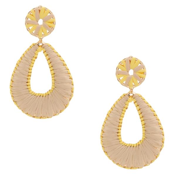 RAFFIA TEARDROP DANGLE EARRING