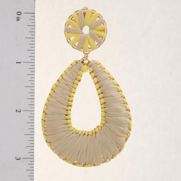 RAFFIA TEARDROP DANGLE EARRING