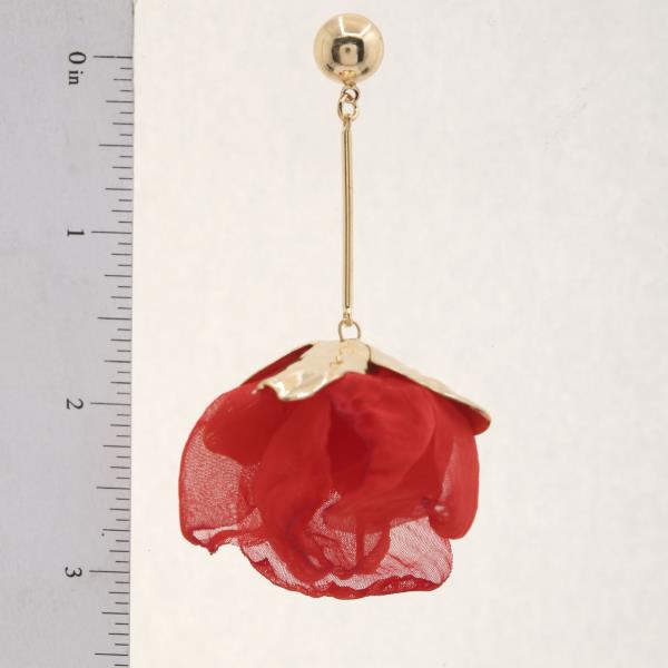 PETAL FABRIC DANGLE EARRING