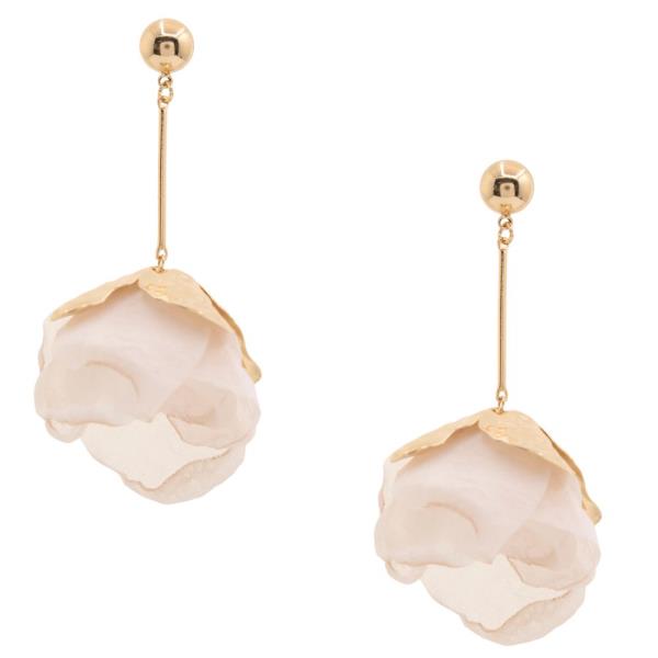 PETAL FABRIC DANGLE EARRING