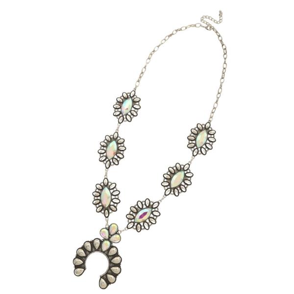 HORSE SHOE RHINESTONE METAL NECKLACE