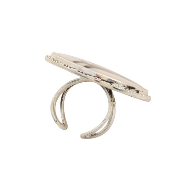 WESTERN ROUND HORSE PRINT ADJUSTABLE RING