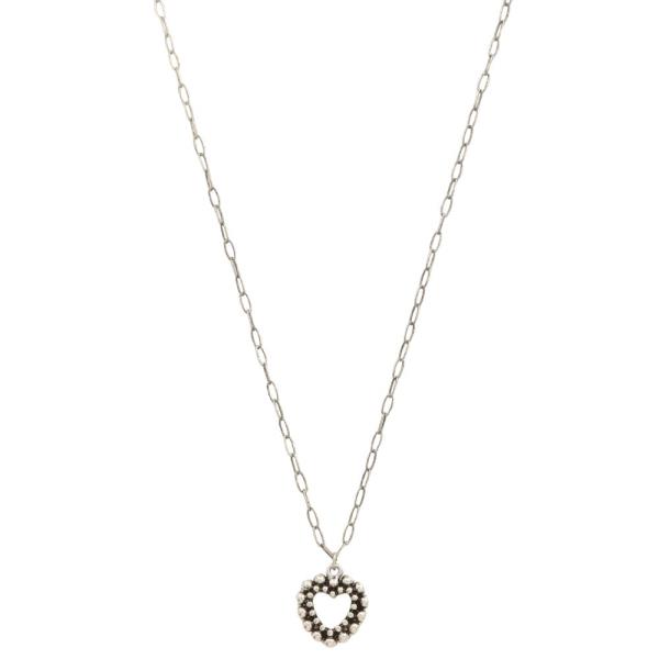 HEART CHARM METAL NECKLACE