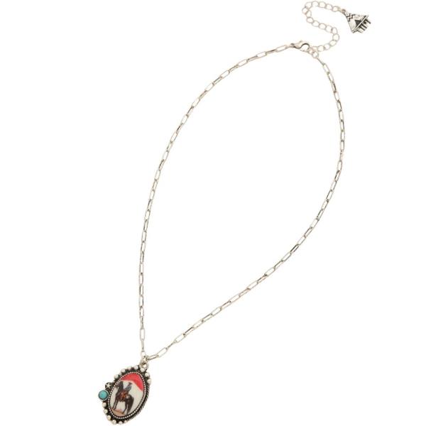WESTERN OVAL PENDANT NECKLACE