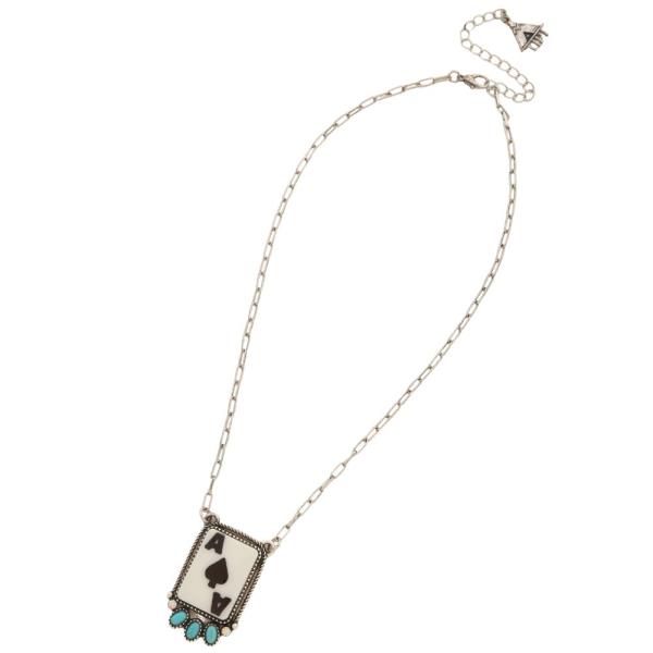 WESTERN ACE CARD PENDANT NECKLACE