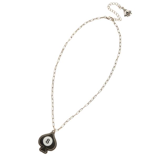 EIGHT BALL ACE PENDANT NECKLACE
