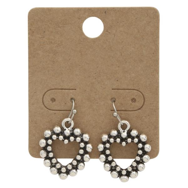 HEART METAL DANGLE EARRING