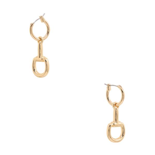 WESTERN METAL HORSEBIT HOOP EARRING