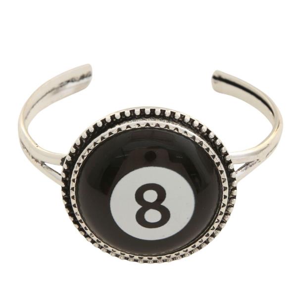 EIGHT BALL METAL CUFF BRACELET