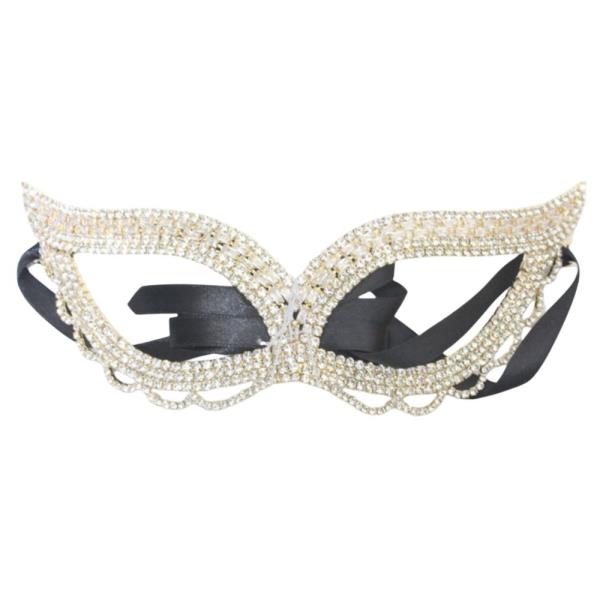 RHINESTONE EYE MASK WITH STRAP
