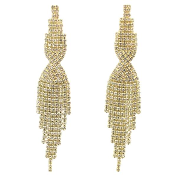 RHINESTONE FRINGE DROP EARRING